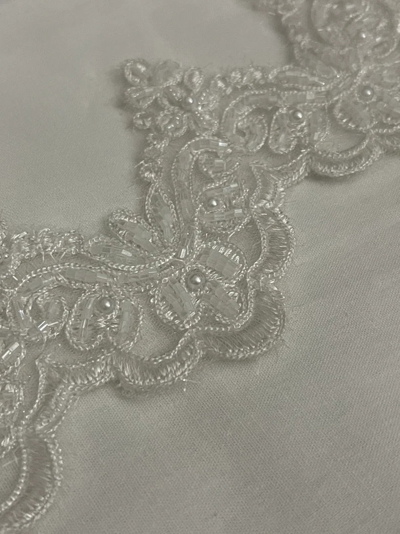 Pearl Lace Wedding Veil, Rhinestone Bridal Veil, Lace Cathedral Veil, Lace Veil, Cathedral Veil, Wedding Veil, Pearl Bridal Veil