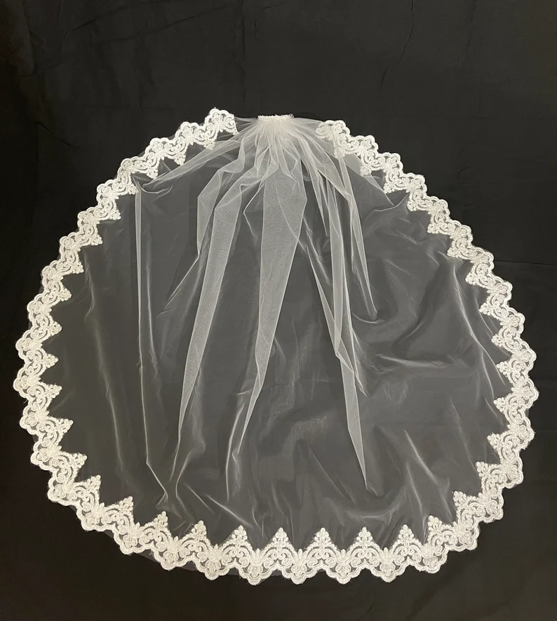 Pearl Lace Wedding Veil, Rhinestone Bridal Veil, Lace Cathedral Veil, Lace Veil, Cathedral Veil, Wedding Veil, Pearl Bridal Veil