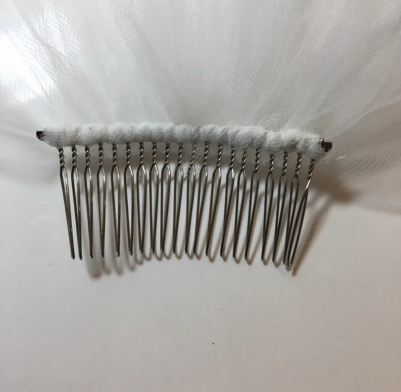 Scroll Design Beaded Veil with Silver beads, Pearls, and Rhinestones, All Lengths and colors available - Free Tulle Samples
