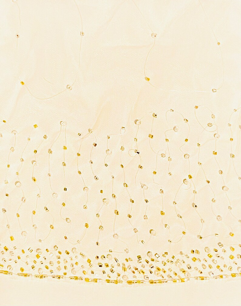 One of a Kind Gorgeous 2 Tier Wedding Bridal Veil, with Scattered Gold and Crystal Beads, all Handmade, Free Tulle Samples