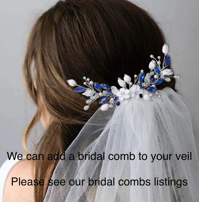 Glitter Wedding Veil, Crystal Bridal Veil, Beaded Veil, Straight Cut Sparkle Veil, Fingertip Veil, Cathedral Veil