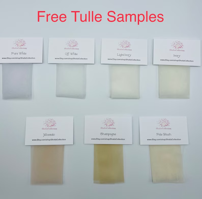 Beaded Scroll Design, Beaded Veil, Ivory Veil, White pearl Veil, Elbow Veil, Fingertip Veil, Cathedral Veil - Free Tulle Samples