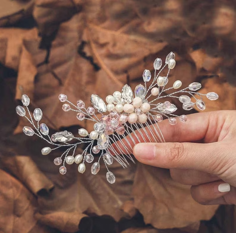 Crystal Bridal Comb Floral Rhinestone Wedding Comb Bridal Hair Comb Wedding hairpiece Wedding Hair Comb