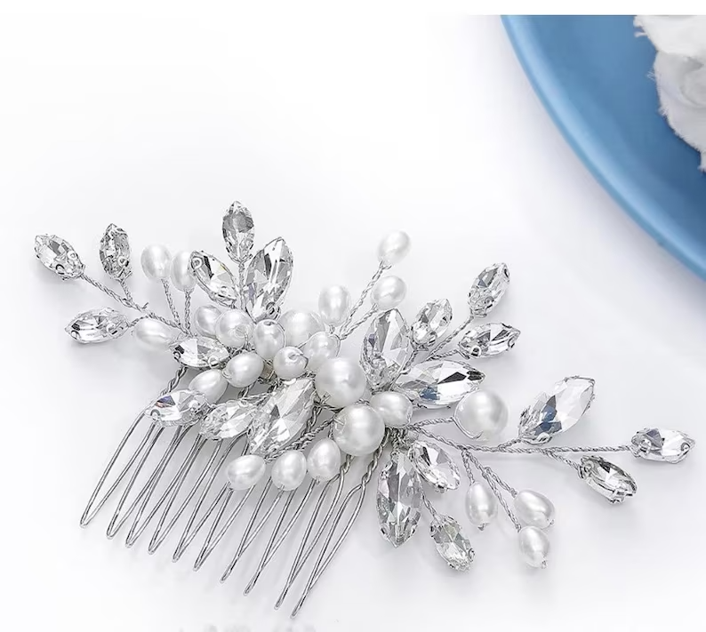 Crystal Bridal Comb Floral Rhinestone Wedding Comb Bridal Hair Comb Wedding hairpiece Wedding Hair Comb