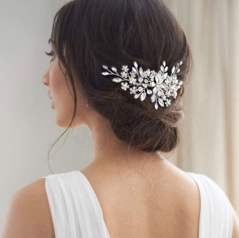 Crystal Bridal Comb Floral Rhinestone Wedding Comb Bridal Hair Comb Wedding hairpiece Wedding Hair Comb