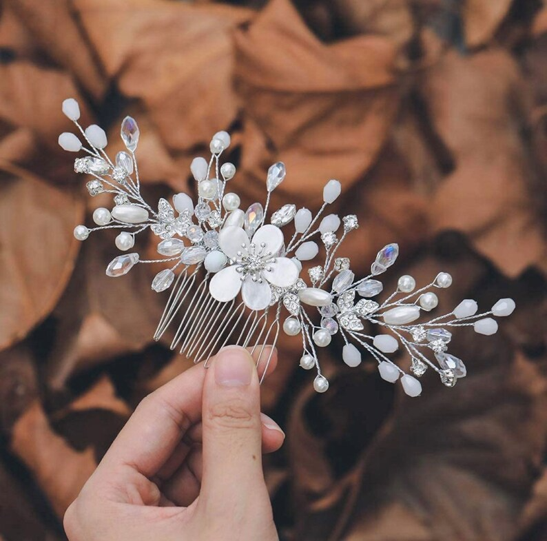 Crystal Bridal Comb Floral Rhinestone Wedding Comb Bridal Hair Comb Wedding hairpiece Wedding Hair Comb