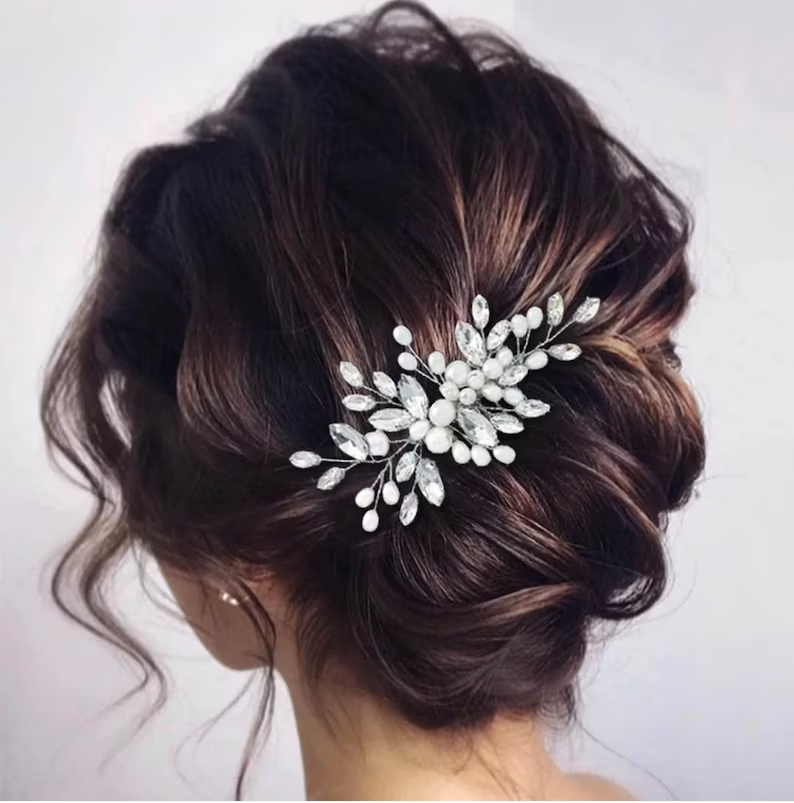 Crystal Bridal Comb Floral Rhinestone Wedding Comb Bridal Hair Comb Wedding hairpiece Wedding Hair Comb