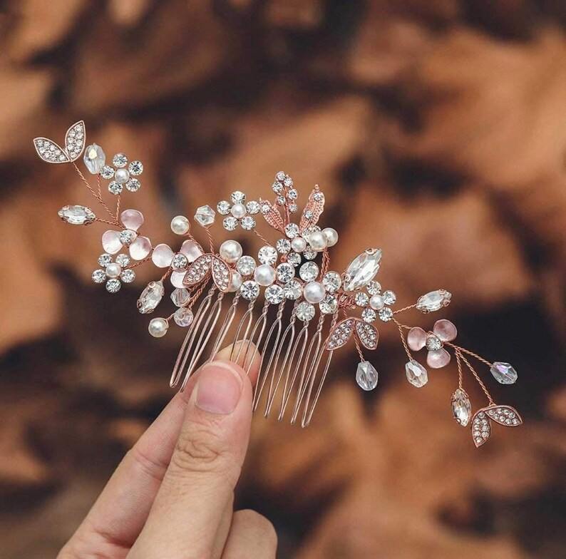 Crystal Bridal Comb Floral Rhinestone Wedding Comb Bridal Hair Comb Wedding hairpiece Wedding Hair Comb