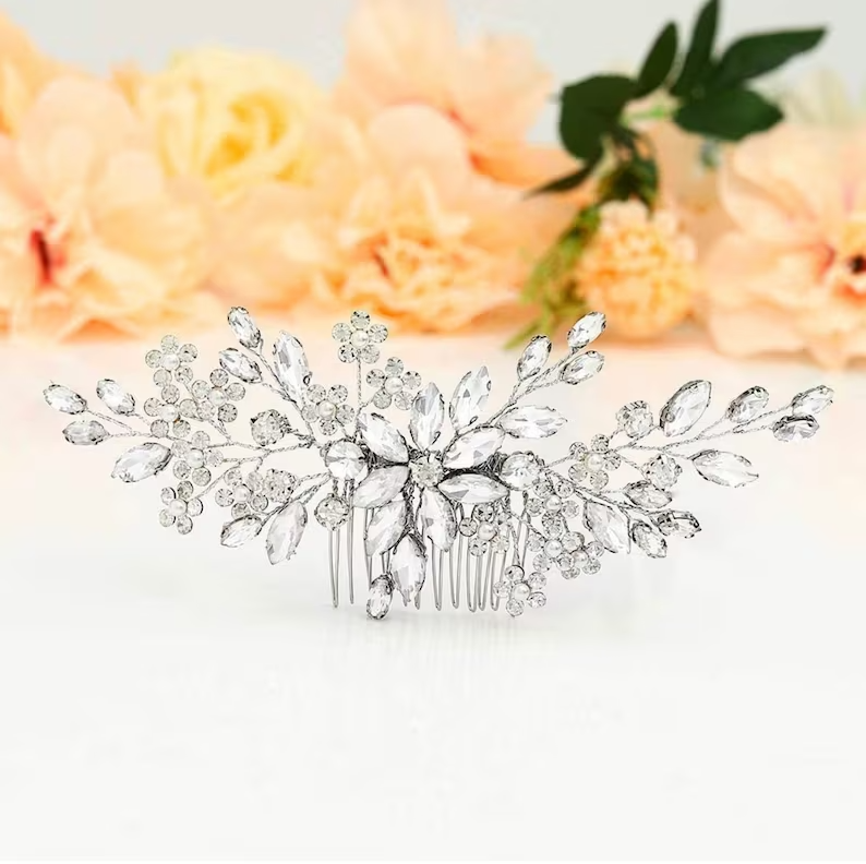 Crystal Bridal Comb Floral Rhinestone Wedding Comb Bridal Hair Comb Wedding hairpiece Wedding Hair Comb