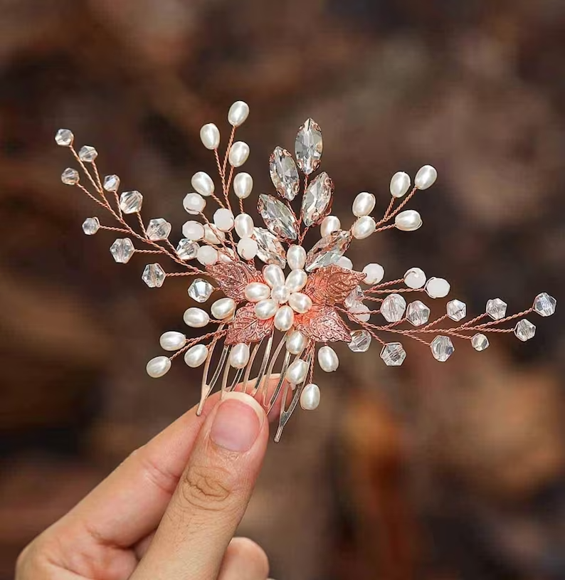 Crystal Bridal Comb Floral Rhinestone Wedding Comb Bridal Hair Comb Wedding hairpiece Wedding Hair Comb