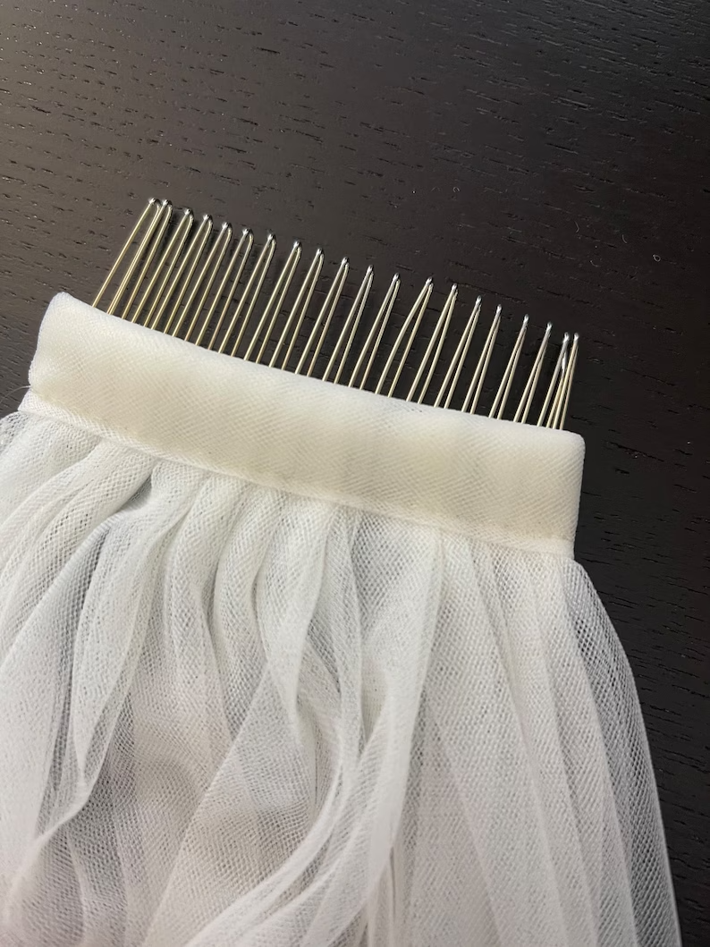Pearl & Crystal Beaded Veil, Wedding Veil, Beaded Veil, Ivory Veil, White pearl Veil, Elbow Veil, Fingertip Veil, Cathedral Veil,