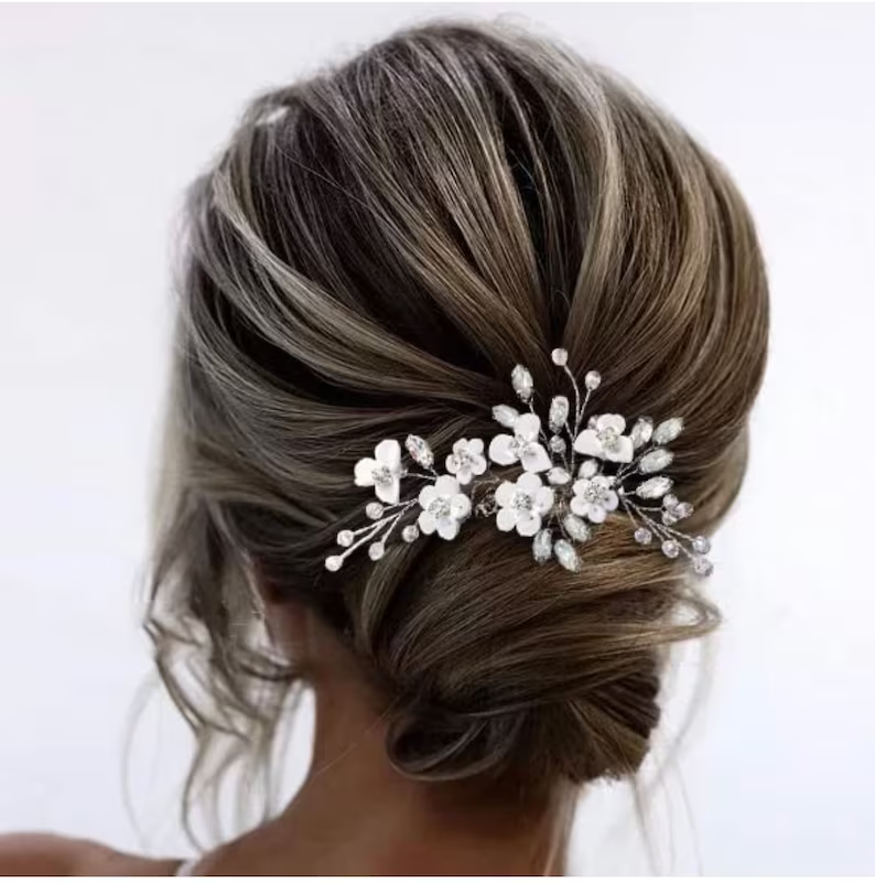 Crystal Bridal Comb Floral Rhinestone Wedding Comb Bridal Hair Comb Wedding hairpiece Wedding Hair Comb