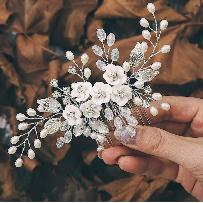 Crystal Bridal Comb Floral Rhinestone Wedding Comb Bridal Hair Comb Wedding hairpiece Wedding Hair Comb
