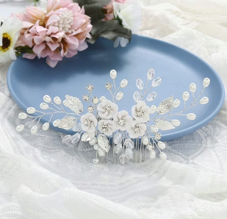 Crystal Bridal Comb Floral Rhinestone Wedding Comb Bridal Hair Comb Wedding hairpiece Wedding Hair Comb