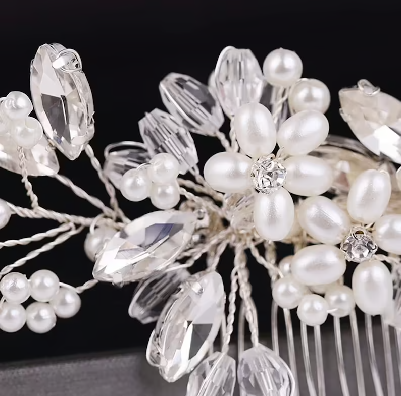 Crystal Bridal Comb Floral Rhinestone Wedding Comb Bridal Hair Comb Wedding hairpiece Wedding Hair Comb