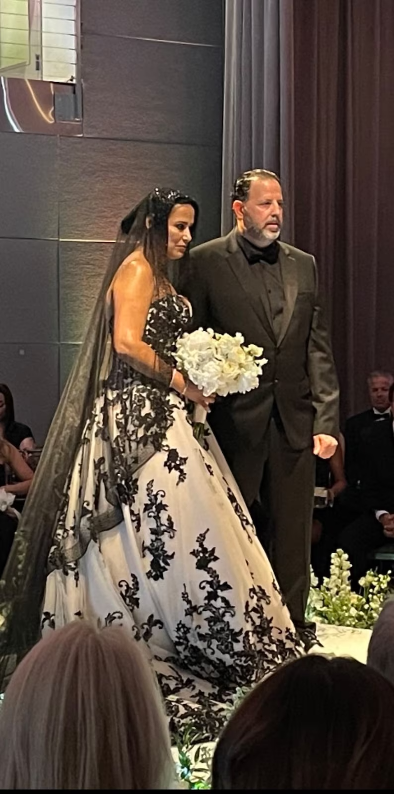 #MN-02 Black Mantilla Wedding Veil with Amazing Details