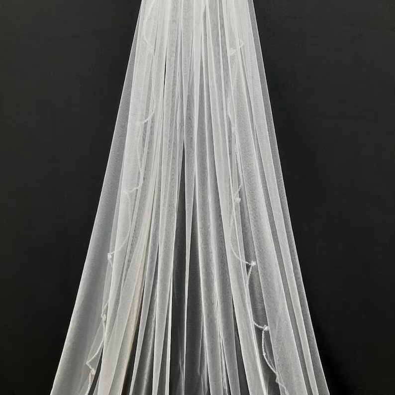 One of kind Wedding Veil, Beaded, Rhinestone and Crystal veil with amazing details, Free Tulle samples