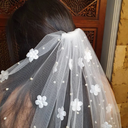 Pearl Lace Wedding Veil, Rhinestone Bridal Veil, Lace Cathedral Veil, Lace Veil, Cathedral Veil, Wedding Veil, Pearl Bridal Veil