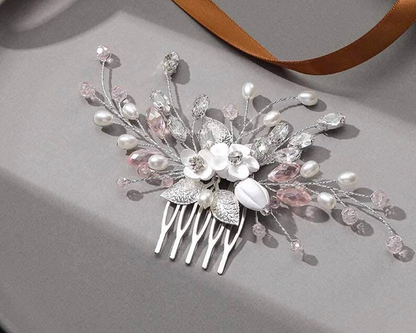 Crystal Bridal Comb Floral Rhinestone Wedding Comb Bridal Hair Comb Wedding hairpiece Wedding Hair Comb