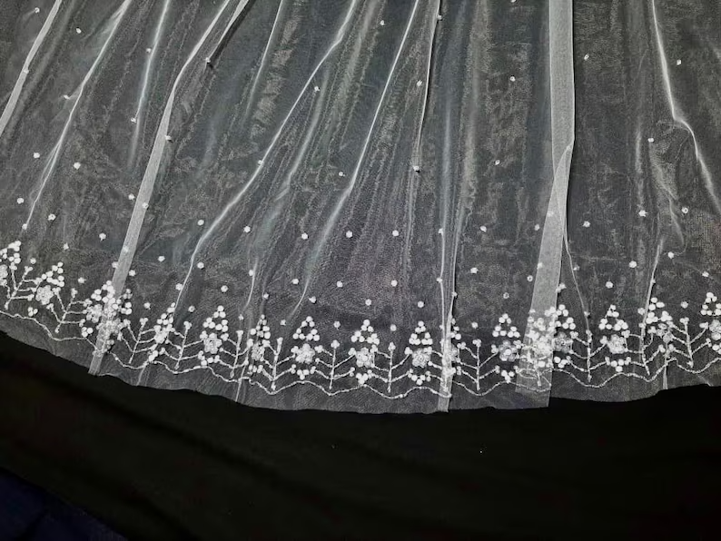 One of kind Wedding Veil, Beaded, Rhinestone and Crystal veil with amazing details, Free Tulle samples