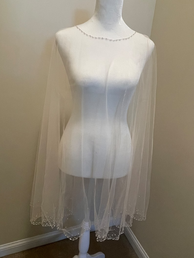 Beaded Capelet , Wedding Capelet, Crystal Beaded Cape, Wedding Cover Up, Bridal Cover, Bridal Topper, color samples